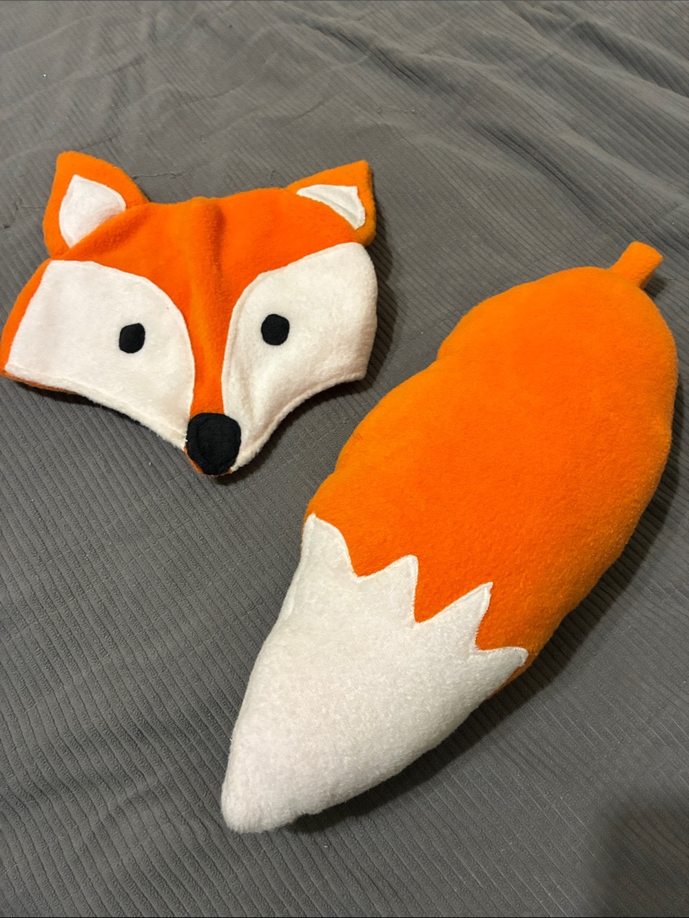 Plush Fox Toy Set - Orange and White Kids toy.. Fox hat and fox tail 🦊